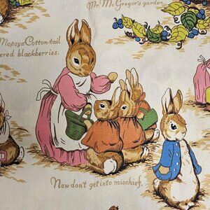 70s Beatrix Potter Peter Rabbit fabric by Riverdale . 1 yard